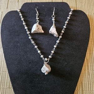 Stone Necklace and Earring Set